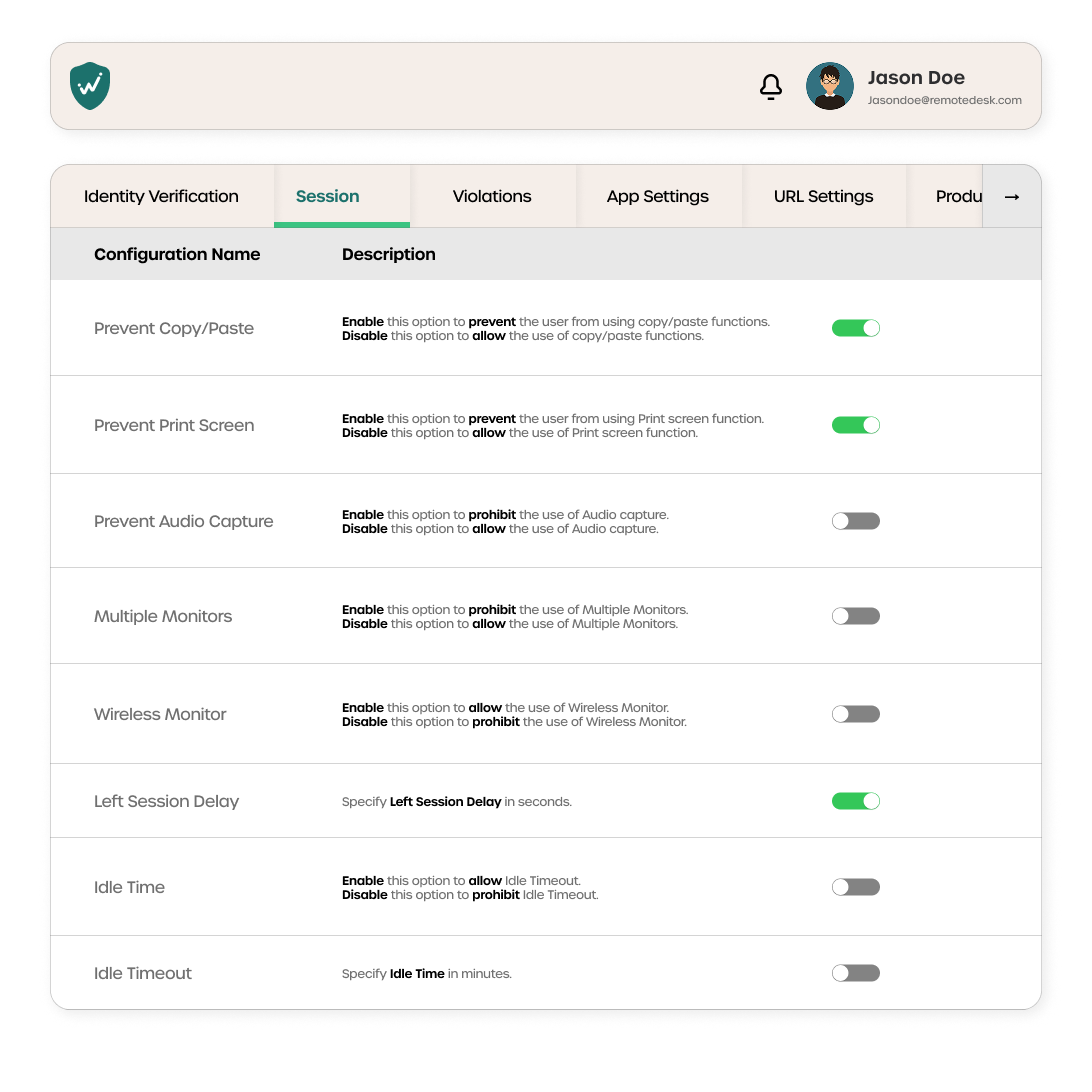 Customizable Policies
